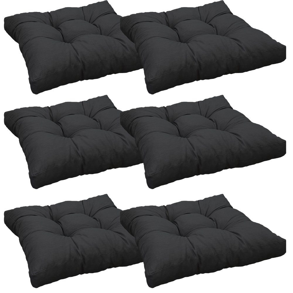 NYVI Sitzkissen Loungekissen SmartLounge - 6x Sitzkissen 50x50 cm, Auflagen für Rattan Gartenmöbel, Indoor & Outdoor, Wasserabweisend