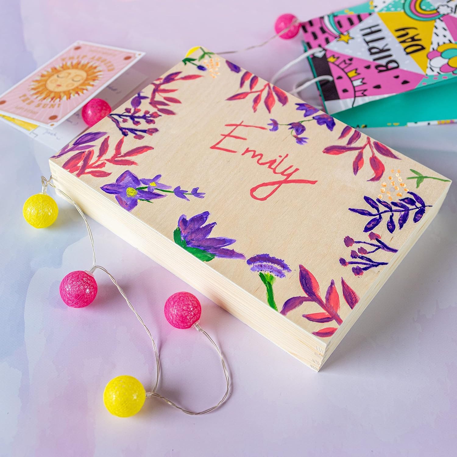 Creative Deco Holzkiste A4 mit Deckel Unlackierte Aufbewahrungsbox, Holzbox Ideale Schatulle zur Lagerung der Wertsachen, Dokumente