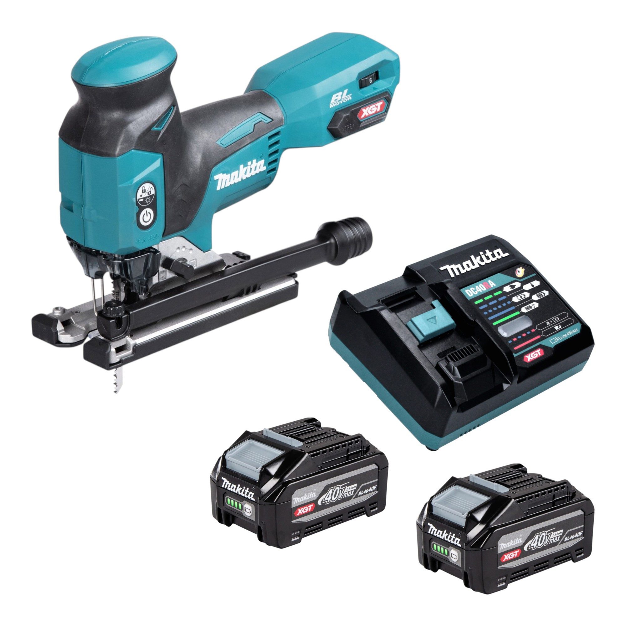 Makita Akku-Stichsäge JV 001 GU201 40 V max. 135 mm Brushless + 2x Akku 4,0 Ah + Ladegerät