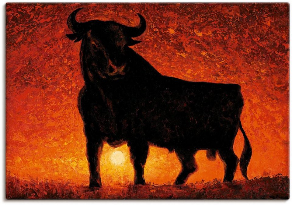 Artland Wandbild Andalusischer Stier, Wildtiere (1 St), als Alubild,  Leinwandbild, Wandaufkleber oder Poster in versch. Größen