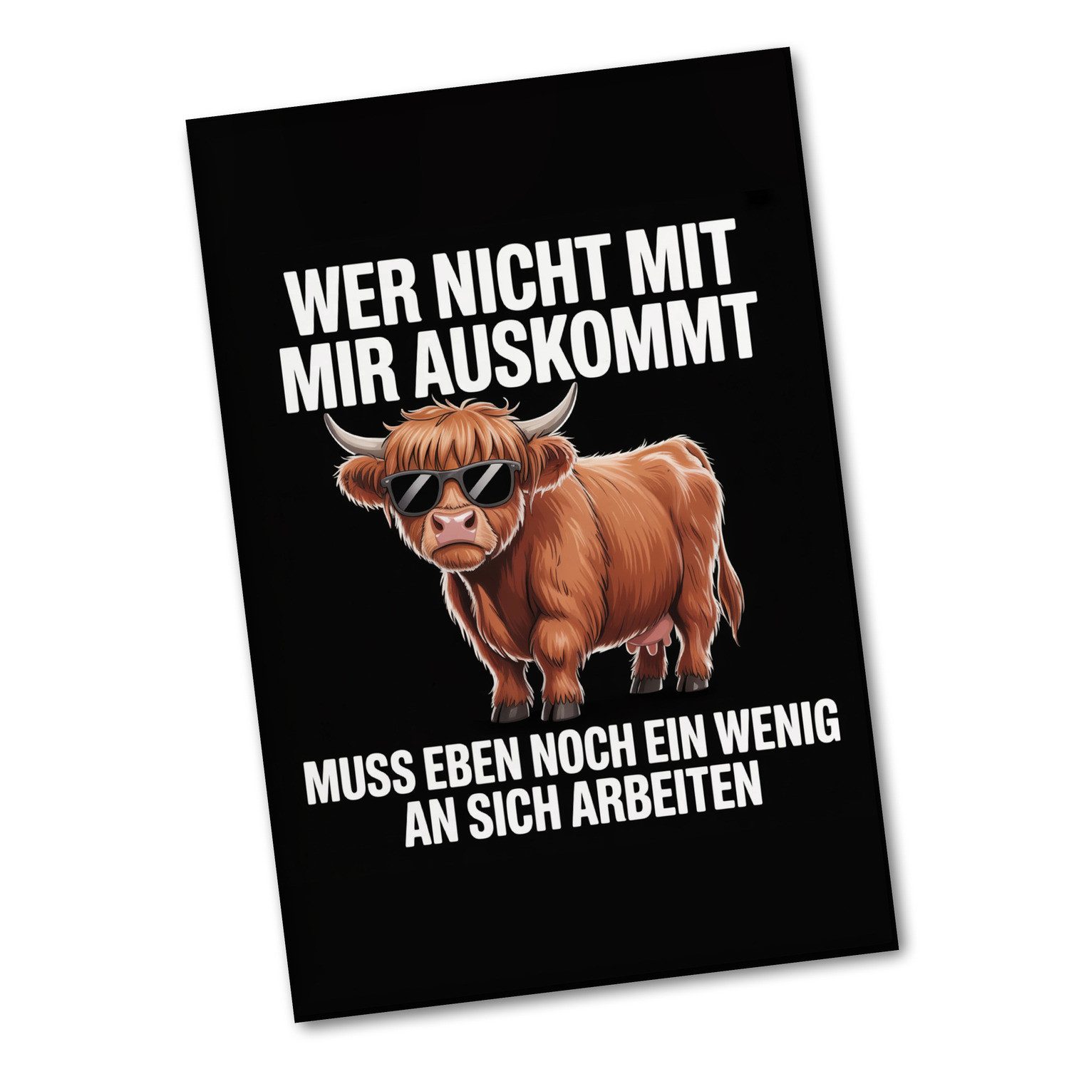 speecheese Magnet Hochlandrind Souvenir Souvenir Magnet - du musst an dir arbeiten