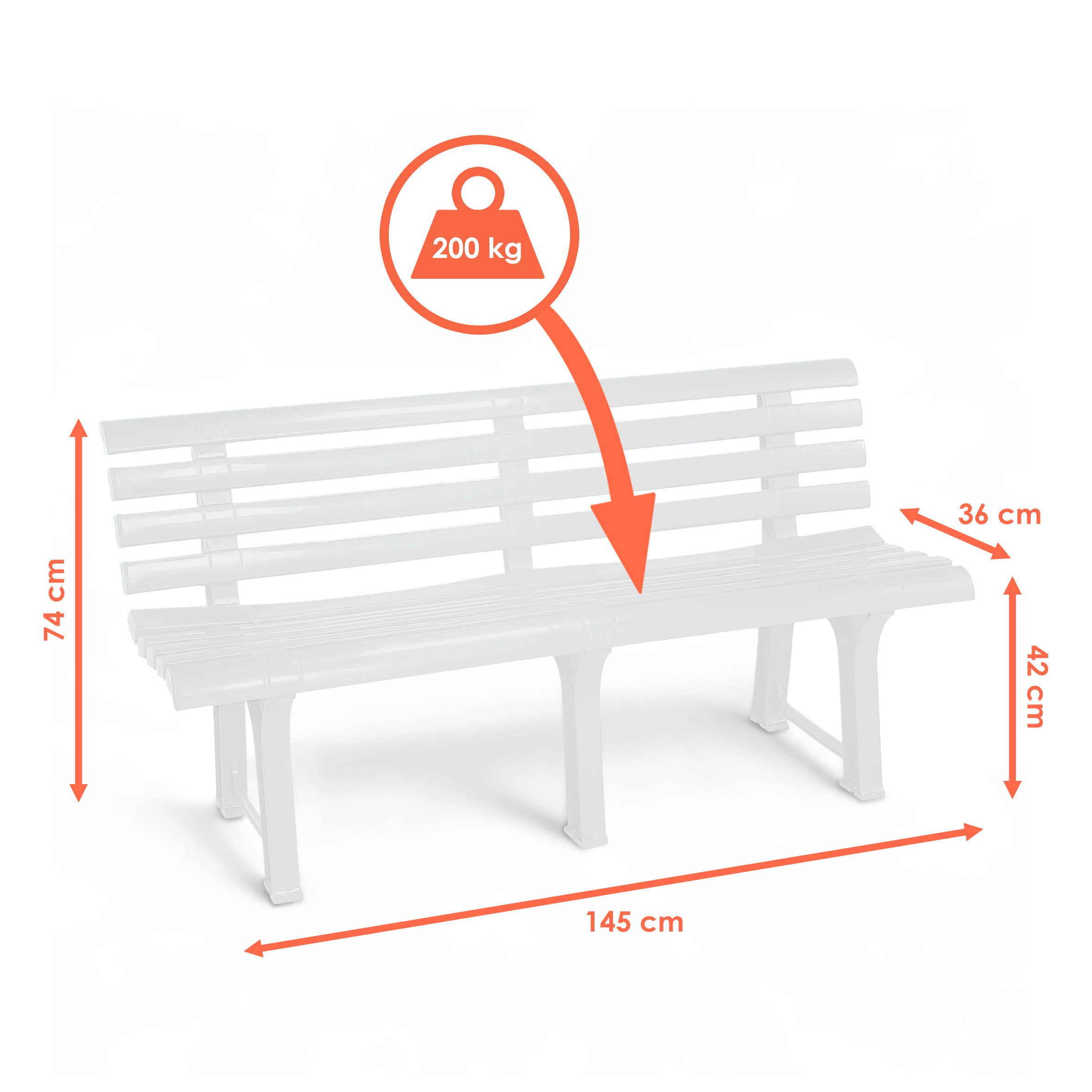 Spetebo Gartenbank Kunststoff Gartenbank 3-Sitzer 145 günstig online kaufen