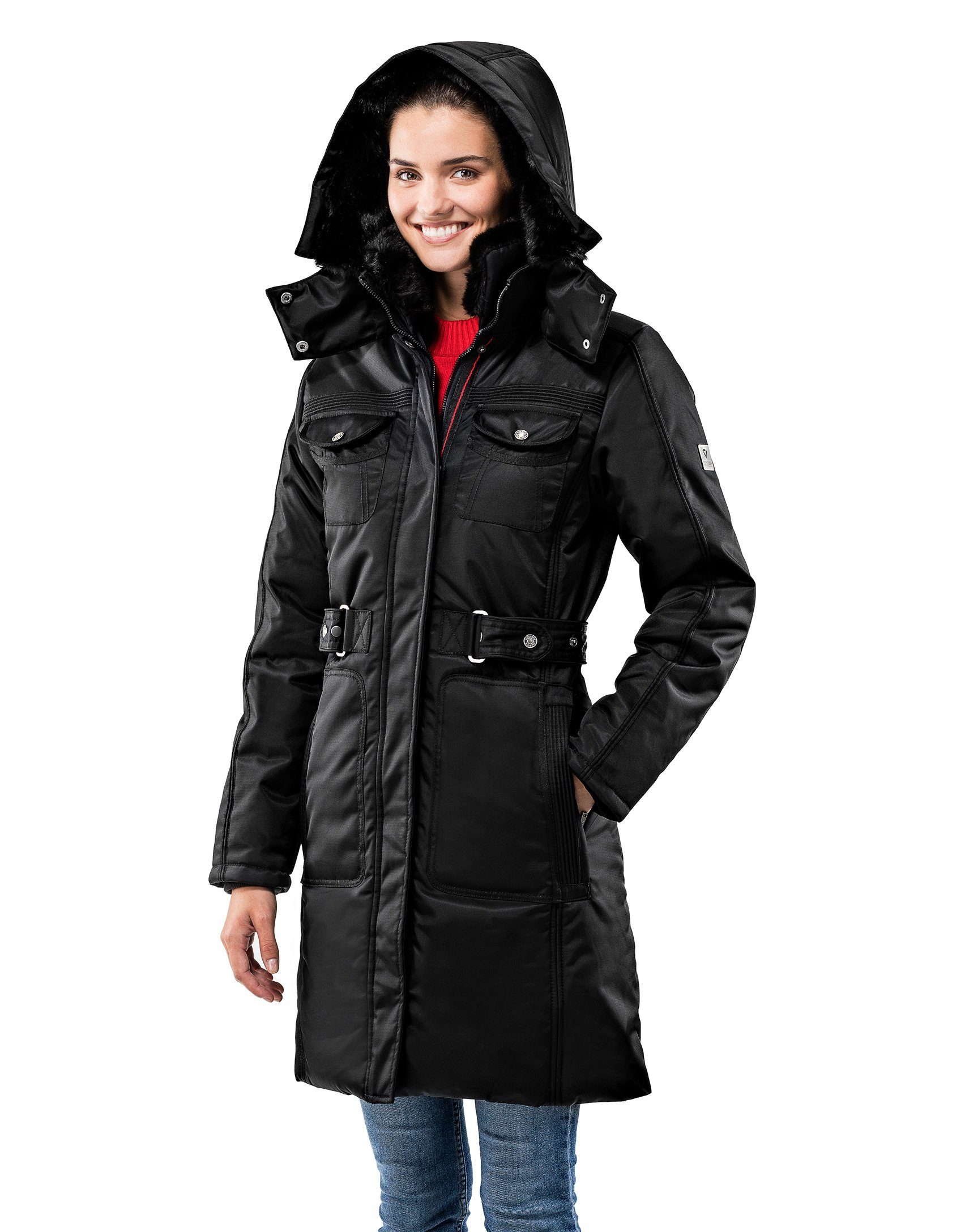 Vincenzo Boretti Winterjacke Stehkragen mit abnehmbarer Kapuze günstig online kaufen