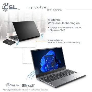 CSL R'Evolve C15 5500U/64GB/4000GB/Windows 11 Home Notebook (39,6 cm/15,6 Zoll, 4000 GB SSD)