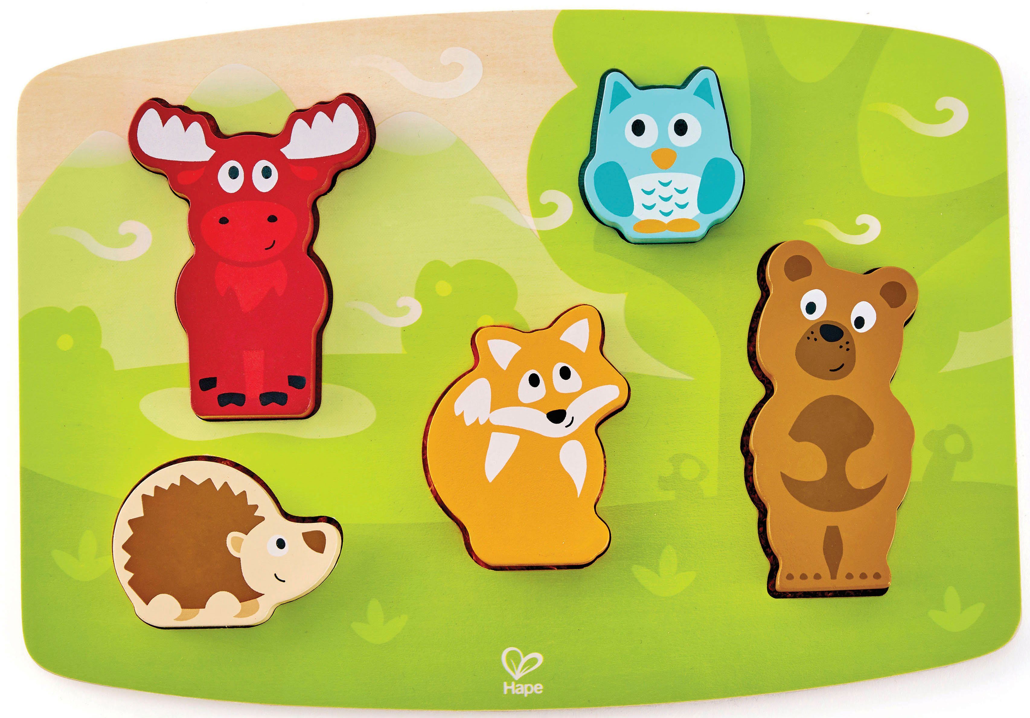 Hape Головоломки Waldtiere Fühlpuzzle, 5 Пазлыteile, FSC®- schützt Wald - weltweit