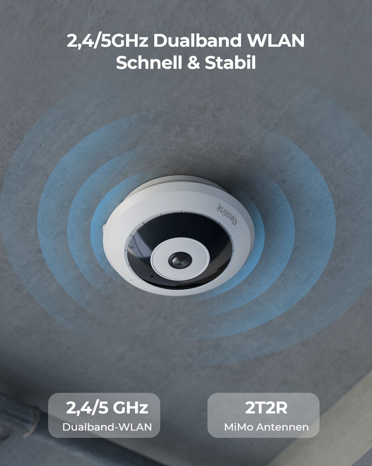 Reolink Überwachungskamera 6MP 360° Panorama WLAN Fisheye-Kamera (Innenbereich, Bewegungserkennung,Personenerkennung,2-Wege-Audio)