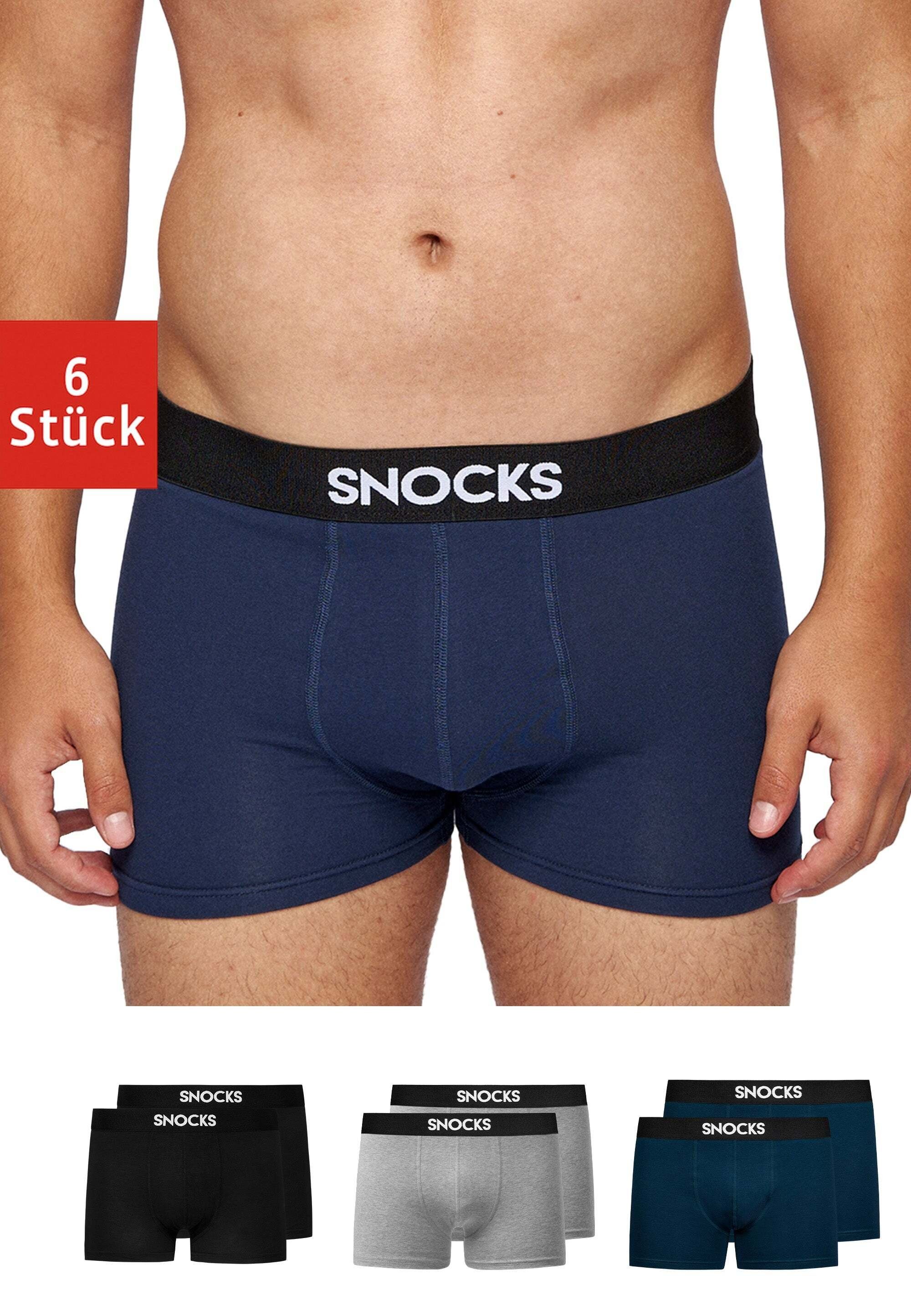 SNOCKS Boxershorts Enge Pants Herren Unterhose (6-St) ohne kratzenden Zettel