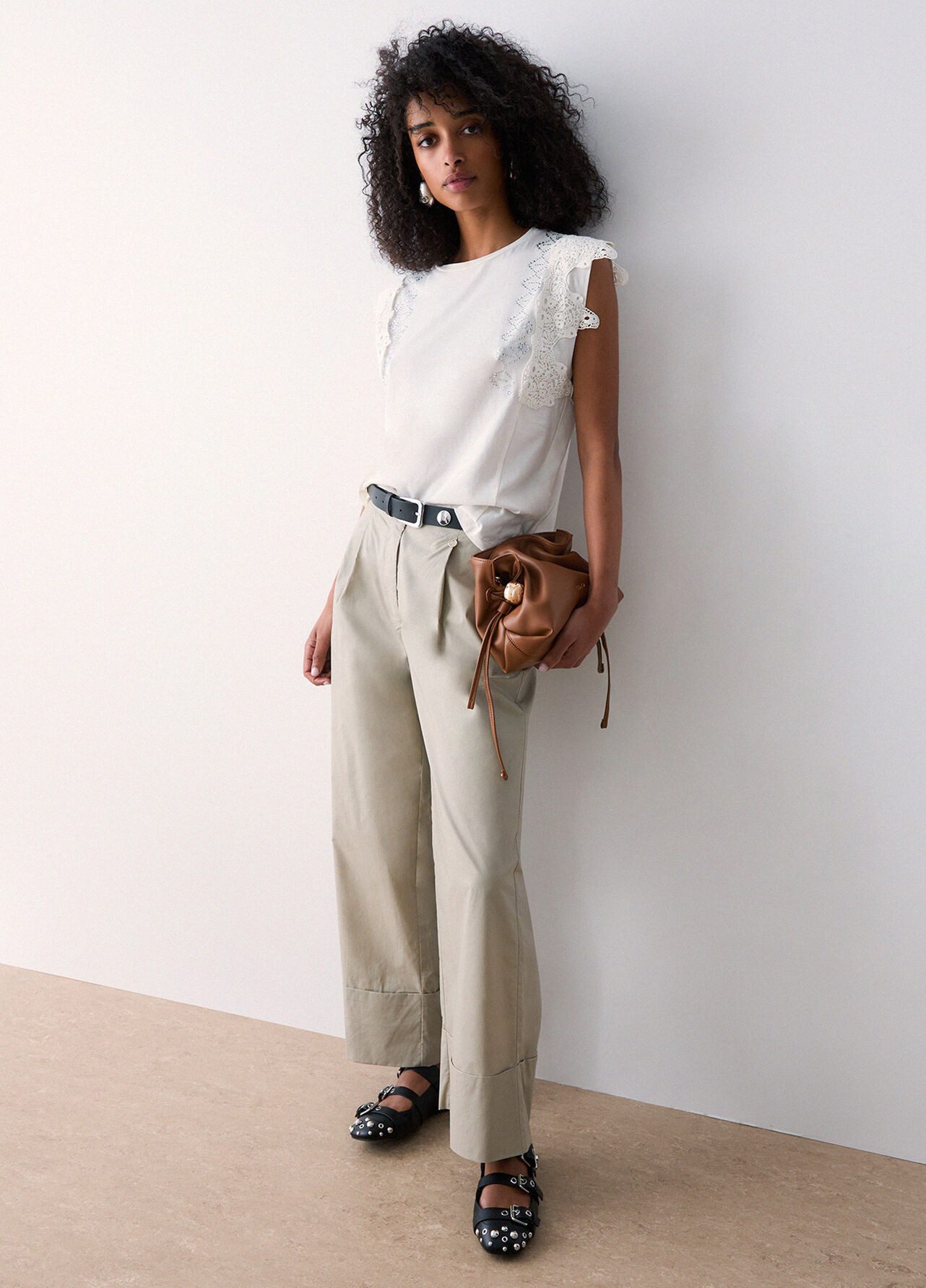 Liu Jo Spitzentop - Top Damen - elegantes Top - Spitze - Ärmellos - Strass - weißes Top