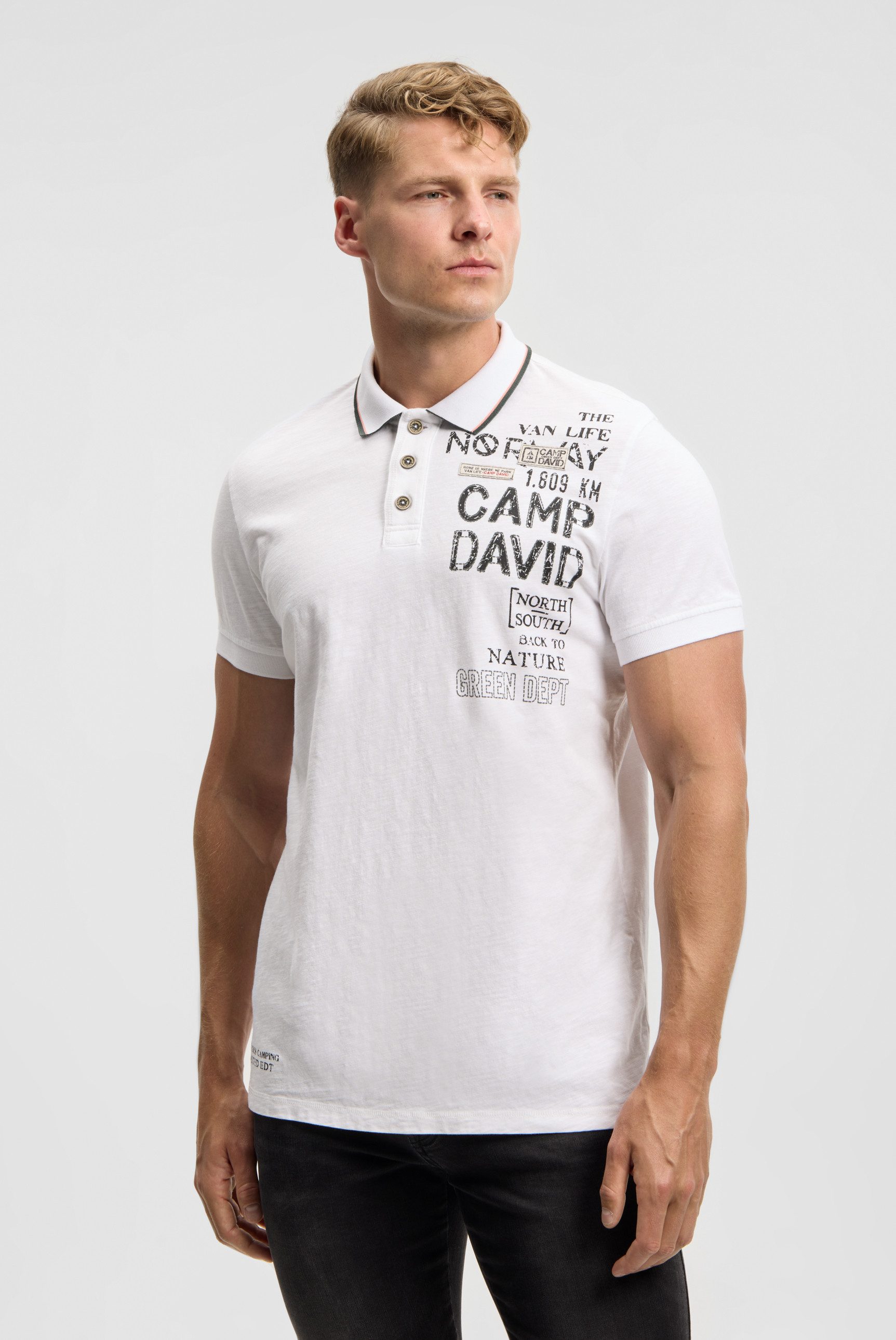 CAMP DAVID Poloshirt aus Baumwolle
