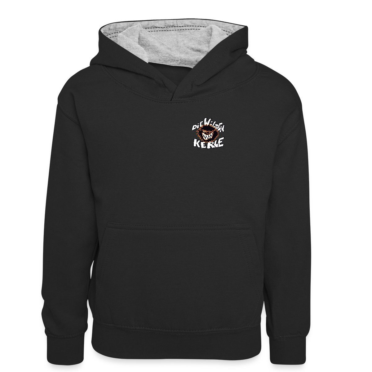 Hoodie Die wilden Kerle Kleines Logo Kinder Kontrast-Hoodie