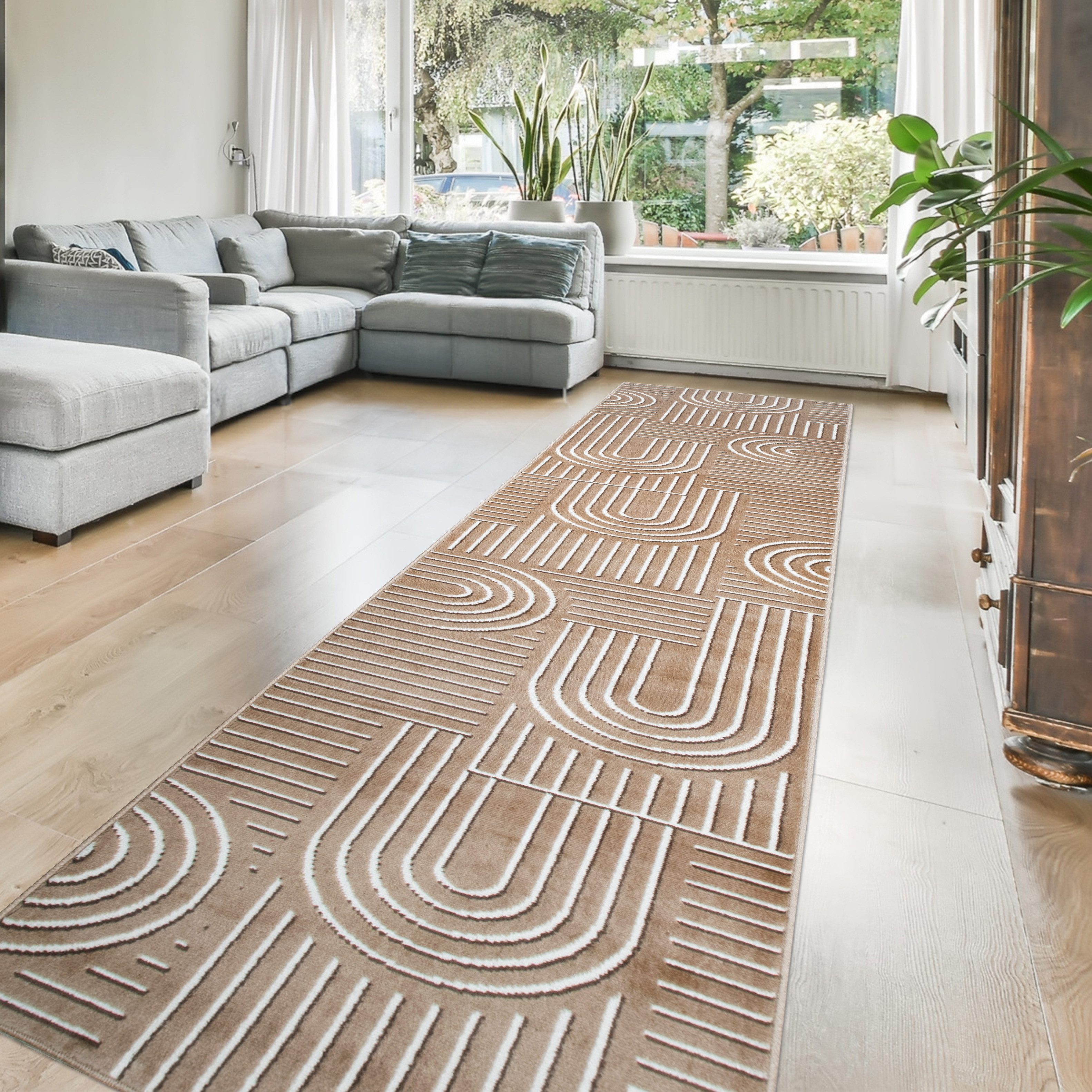 OTTO home Teppich Lysandra, rechteckig, Höhe: 8 mm, 3D-Effekt, softer Kurzflor, pflegeleicht, leichter Glanz, Scandi-Look