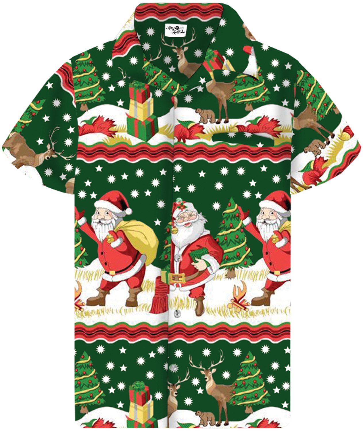 King Kameha Hawaiihemd Christmas Border Print günstig online kaufen