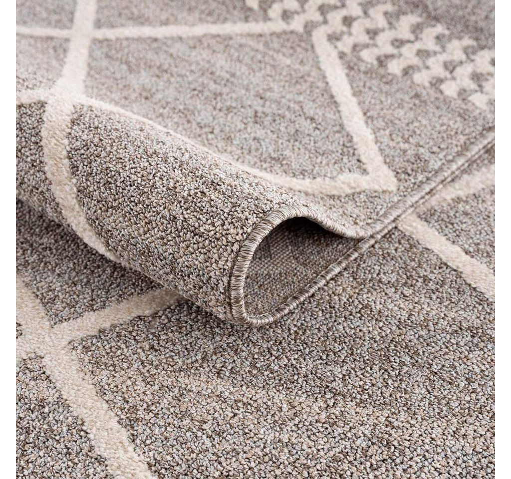 Teppich »Art 2645«, Carpet City, rechteckig, Höhe 7 mm, Kurzflor Teppich, mit Fransen, Wohnzimmer-kaufen