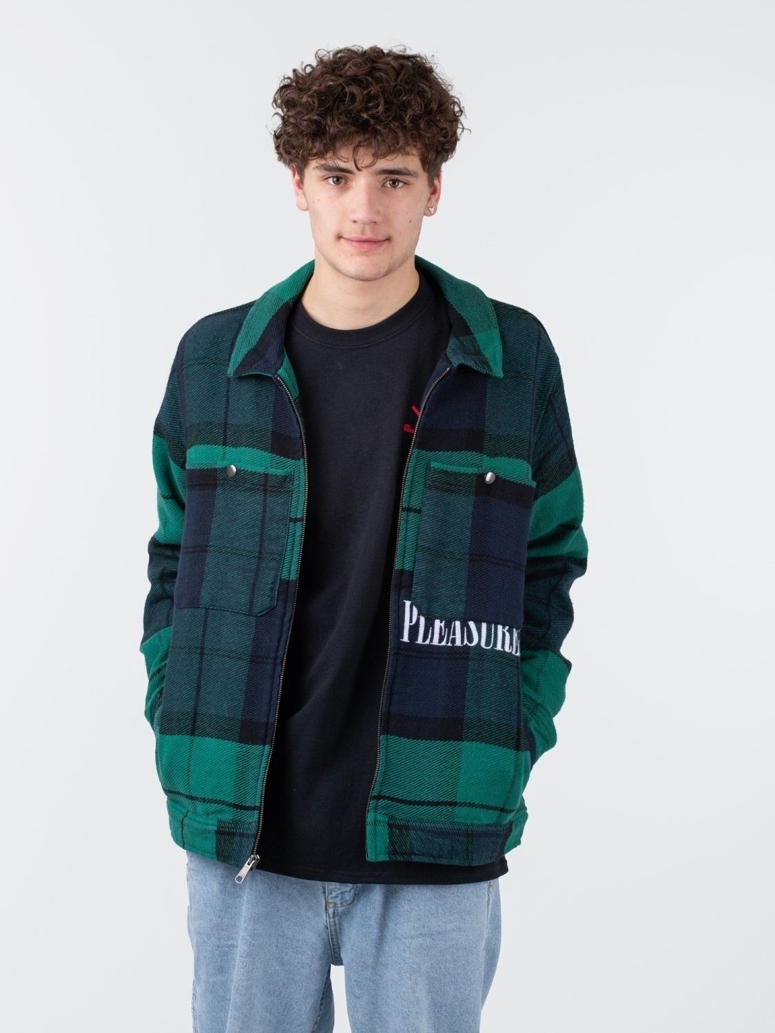 HUF Canvasjacke HUF x Pleasures Blackwatch Work Jacket