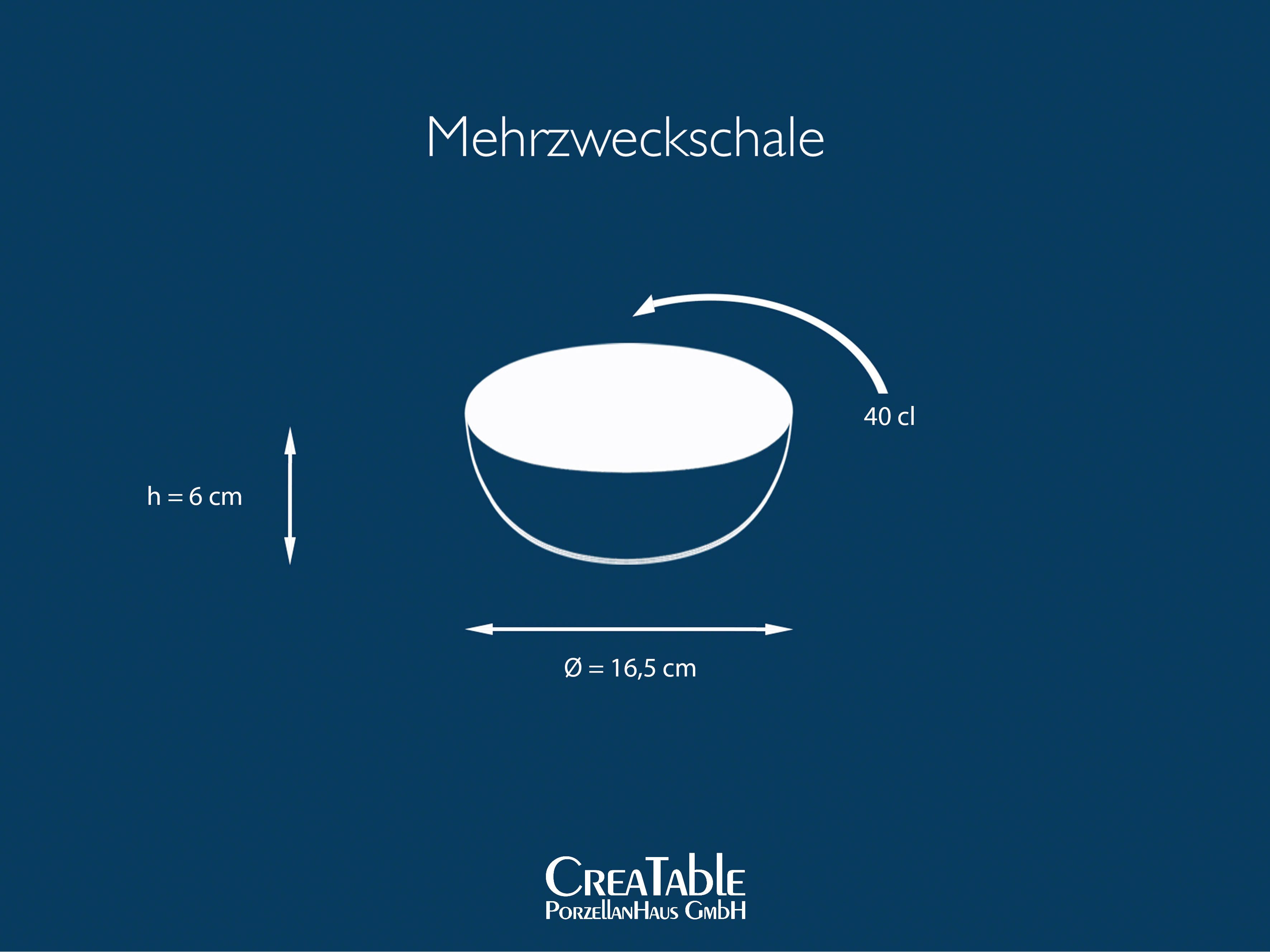 CreaTable Müslischale NATURE COLLECTION, Steinzeug, (Set, 6-tlg), Salatschale, Snackschale, Ø 16,5 cm