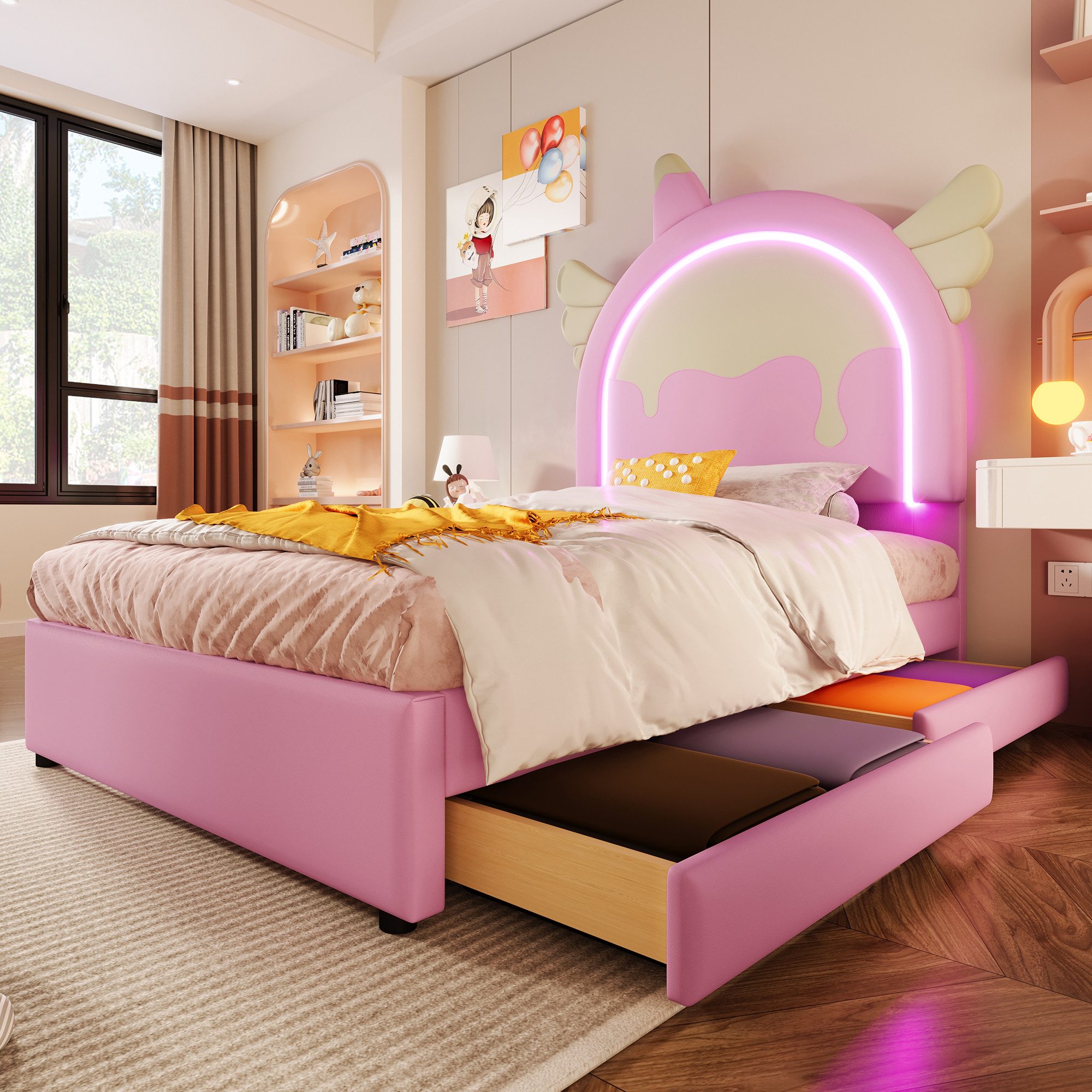 Ulife Kinderbett Polsterbett mit Einhorn-Design & günstig online kaufen