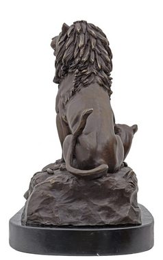 Aubaho Skulptur Bronzeskulptur Löwe Löwin im Antik-Stil Bronze Figur Statue 36cm
