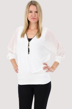 malito more than fashion Chiffonbluse 6297 Bluse mit Fledermausärmeln Einheitsgröße