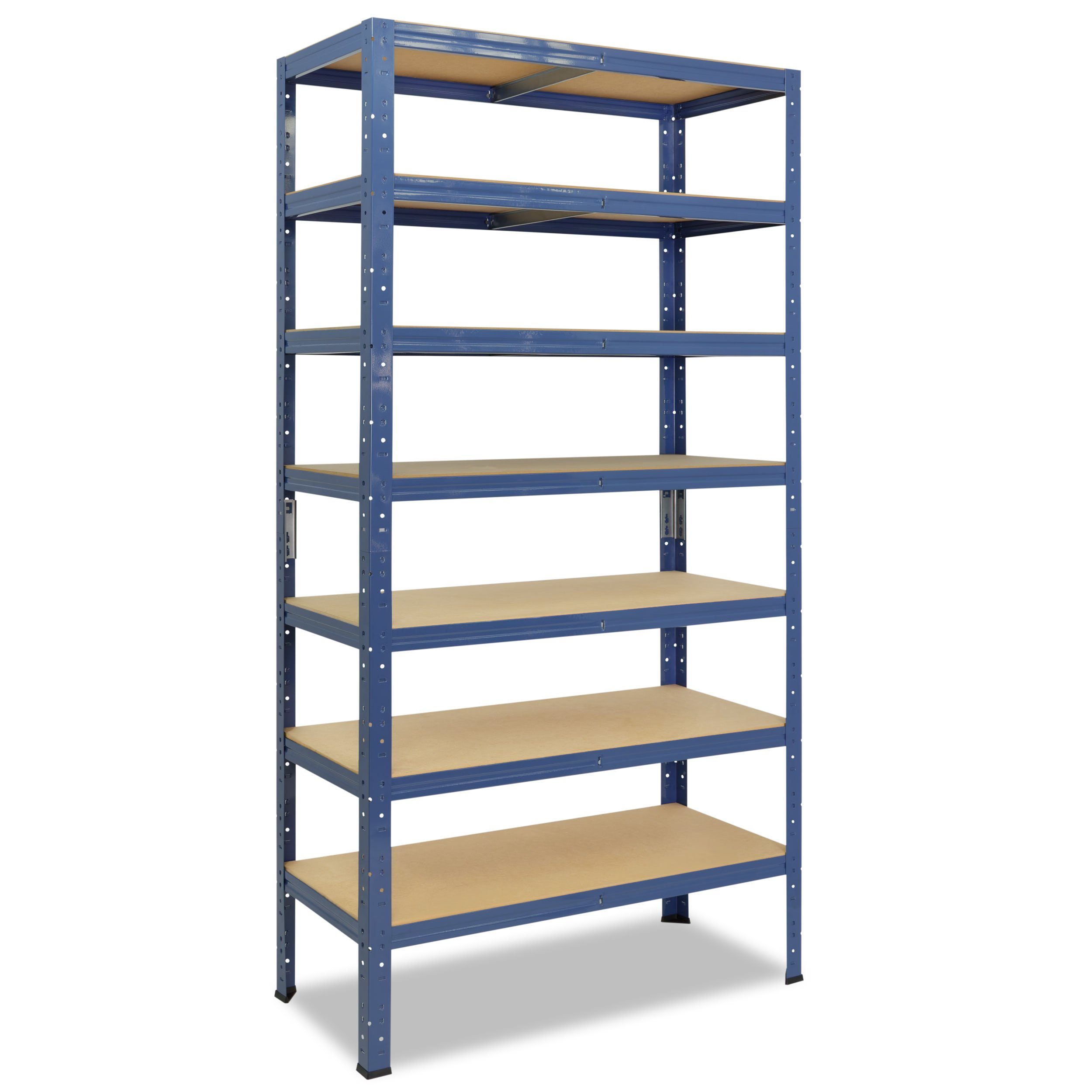 shelfplaza Schwerlastregal HOME, 200x100x30cm blau, Metallregal mit 7 Böden, als Kellerregal, Garagenregal, Werkstattregal oder Lagerregal, Steckregal Metall mit 125kg Tragkraft