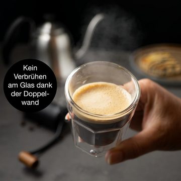 Moritz & Moritz Espressoglas Moritz & Moritz Kelch Glas 4x 80ml, Borosilikatglas, Espresso Tassen aus Glas