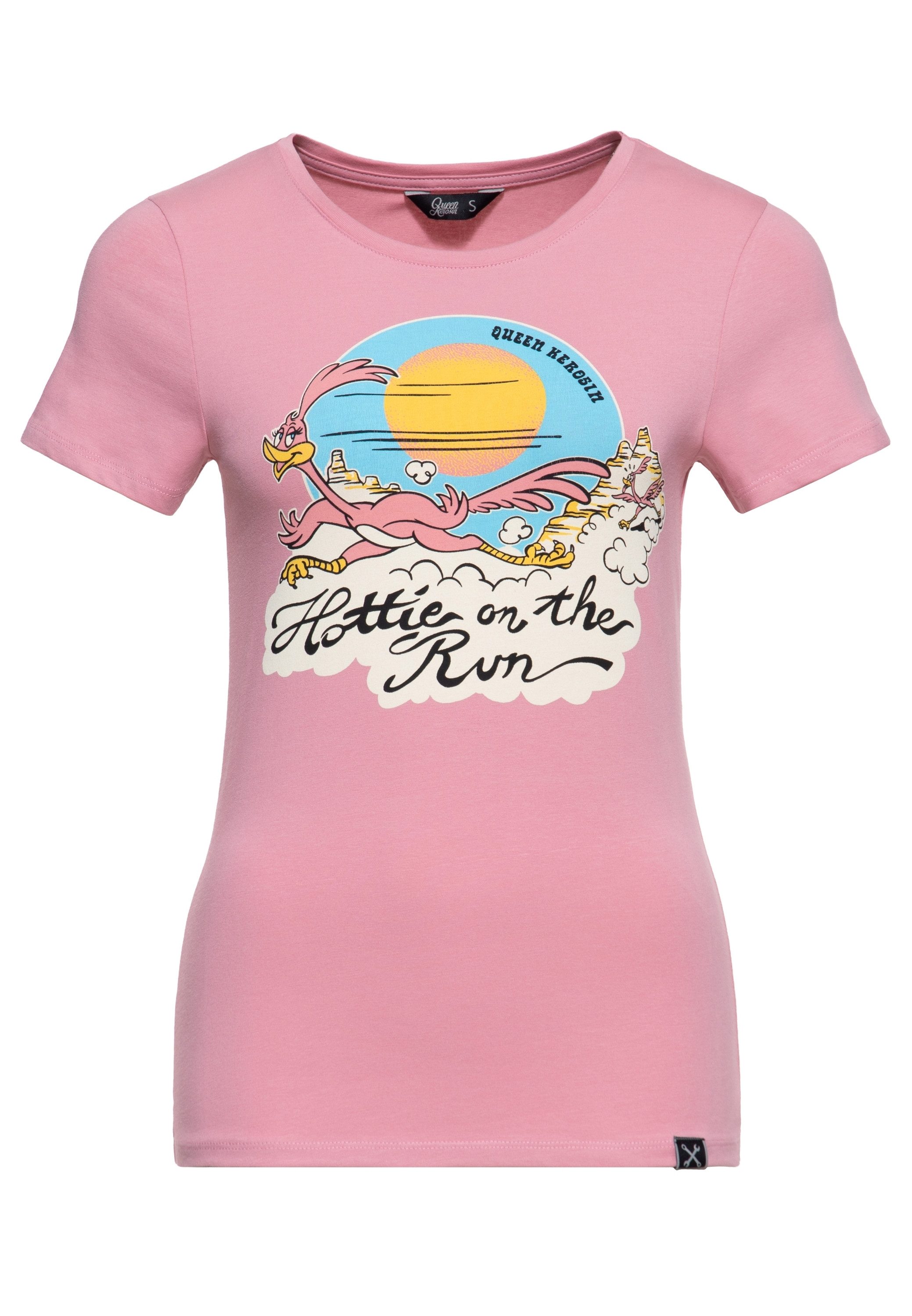 QueenKerosin Print-Shirt Hottie On The Run (1-tlg) mit Print-Motiv