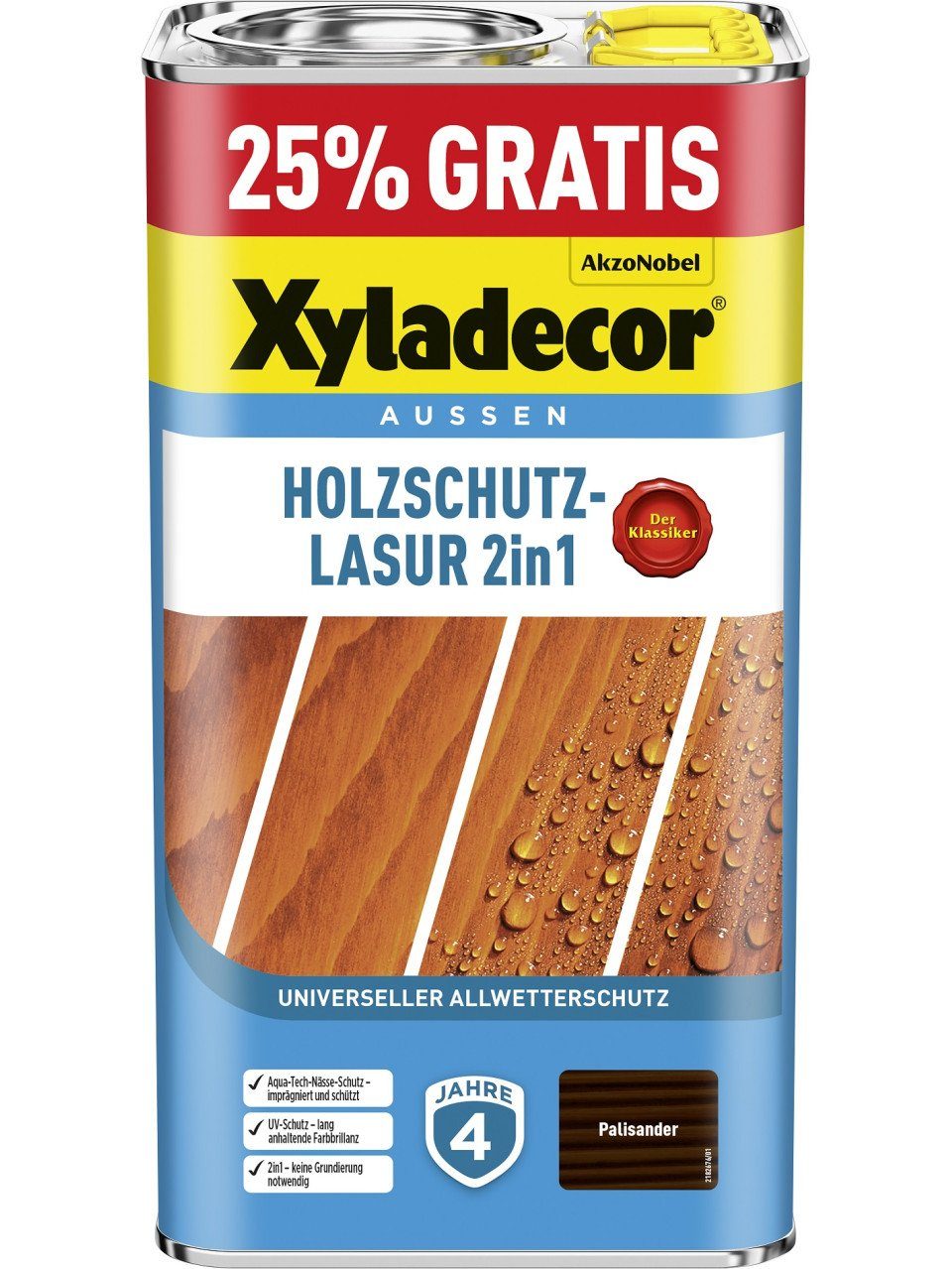 Holzschutzlasur Xyladecor Holzschutzlasur 2in1 4+1L gratis