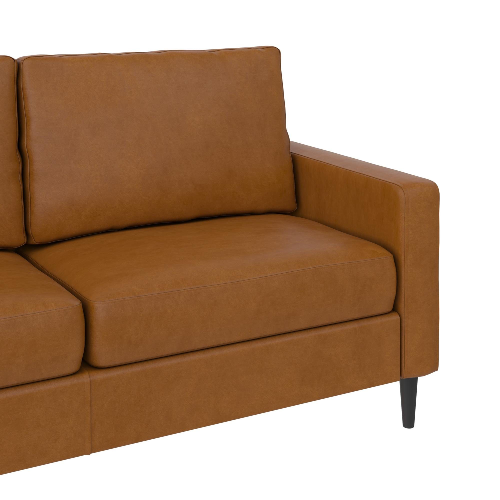 Bezug loft24 Couch, in kamel 3-Sitzer, cm Länge 183 Lederoptik, Sofa Wainwright,