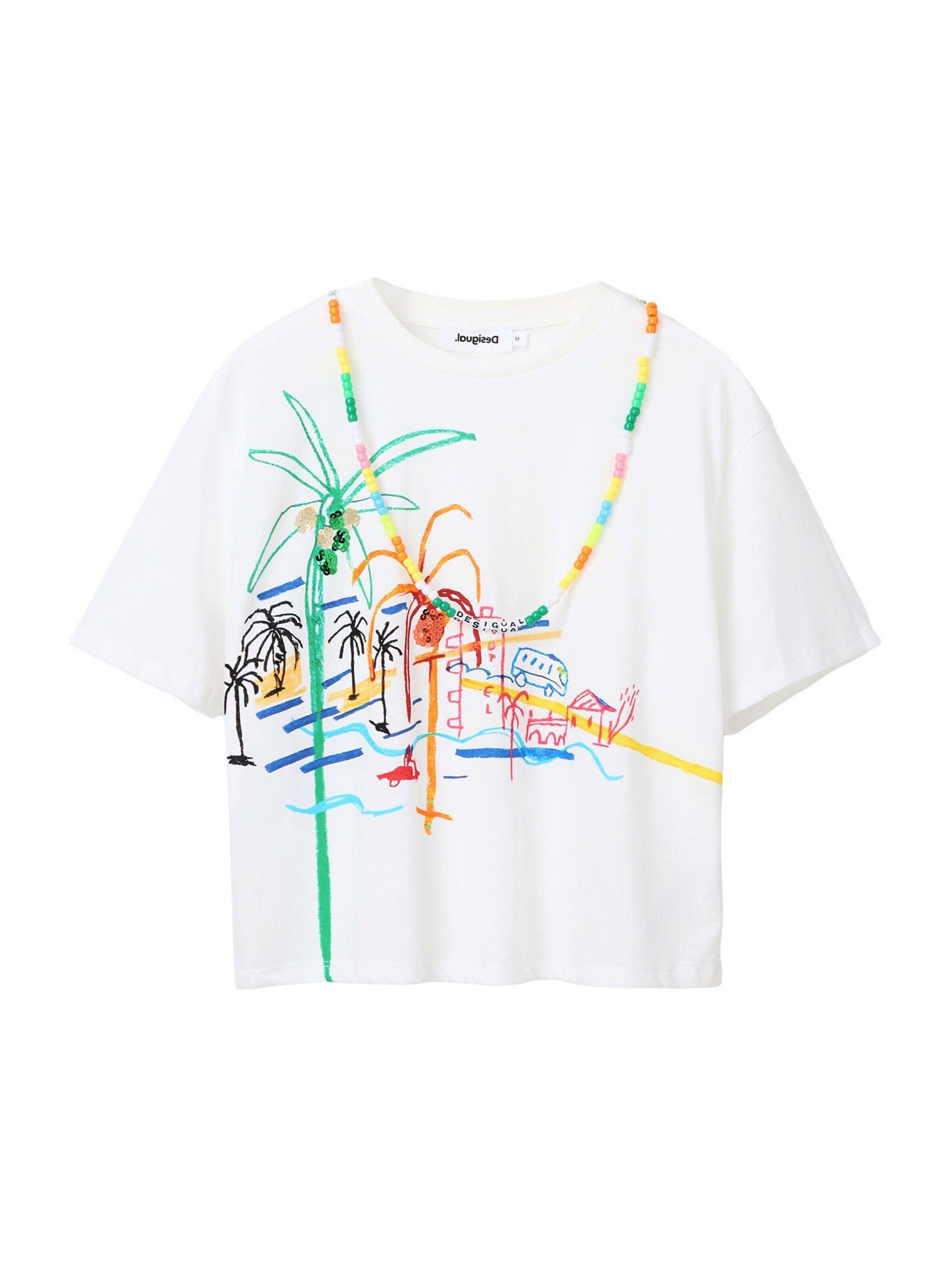 Desigual T-Shirt PALMER (1-tlg) Perlen