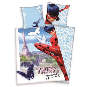 Kinderbettwäsche Herding Miraculous Ladybug - 2 x Bettwäsche-Set, 135x200 & 80x80, Miraculous - Ladybug, Baumwolle, 100% Baumwolle