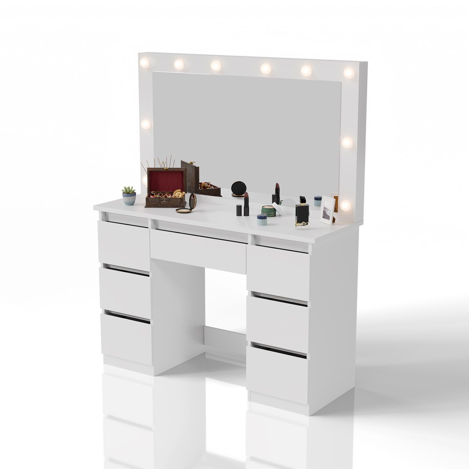 Juskys Schminktisch Lilia (1-St), LED-Beleuchtung, 3 Helligkeitsstufen, mod günstig online kaufen