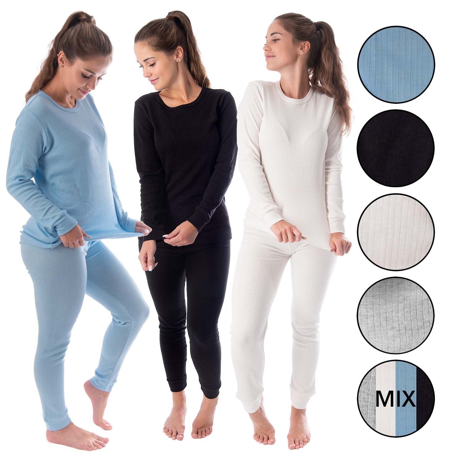 Black Snake Thermounterhemd cozy (Set, 3-St) Thermounterwäsche Set 3x Unterhemd + Unterhose Hellblau/Creme/Schwarz