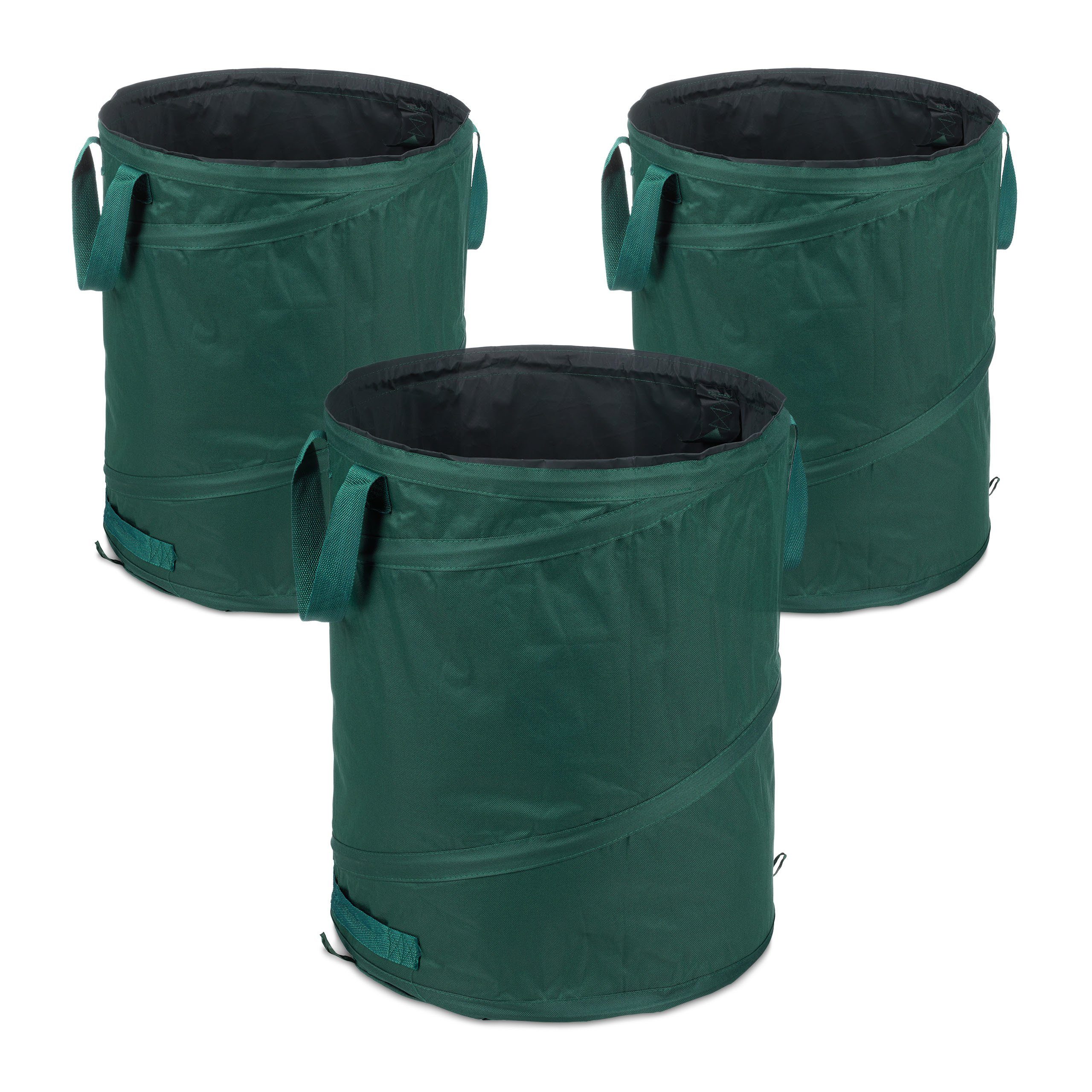 relaxdays Gartensack 3er Set Pop Up Laubsack 90 L