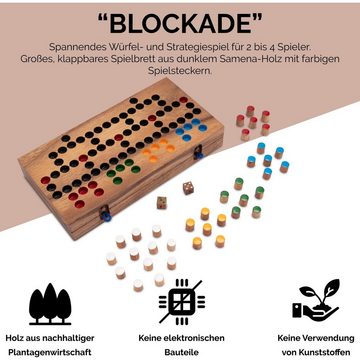 Logoplay Holzspiele Spielesammlung, Blockade für 2 bis 4 Spieler - Spielfeld 26 x 27 cm zusammenklappbarHolzspielzeug