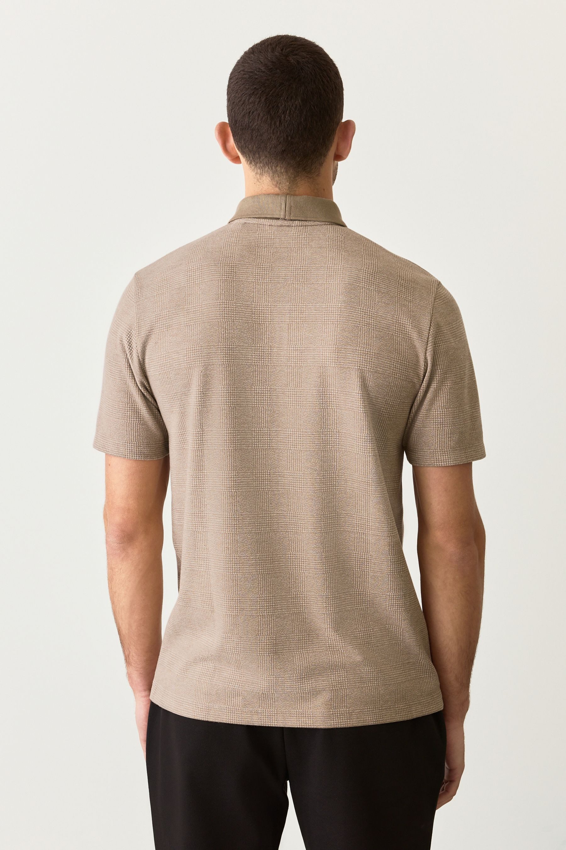 Next Poloshirt Angerautes Polo-Shirt mit traditionellem Muster (1-tlg) günstig online kaufen