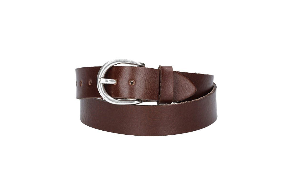 kiddybelts Ledergürtel Ledergürtel Kids 25mm in Braun mit Schließe in Silber (KB10-680, 1-St) sehr weiches Vollrindleder