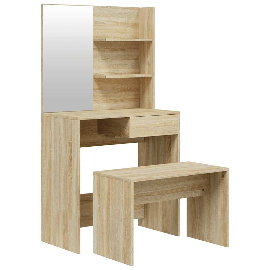 vidaXL Schminktisch Schminktisch-Set Sonoma-Eiche 74,5x40x141 cm (1-St)