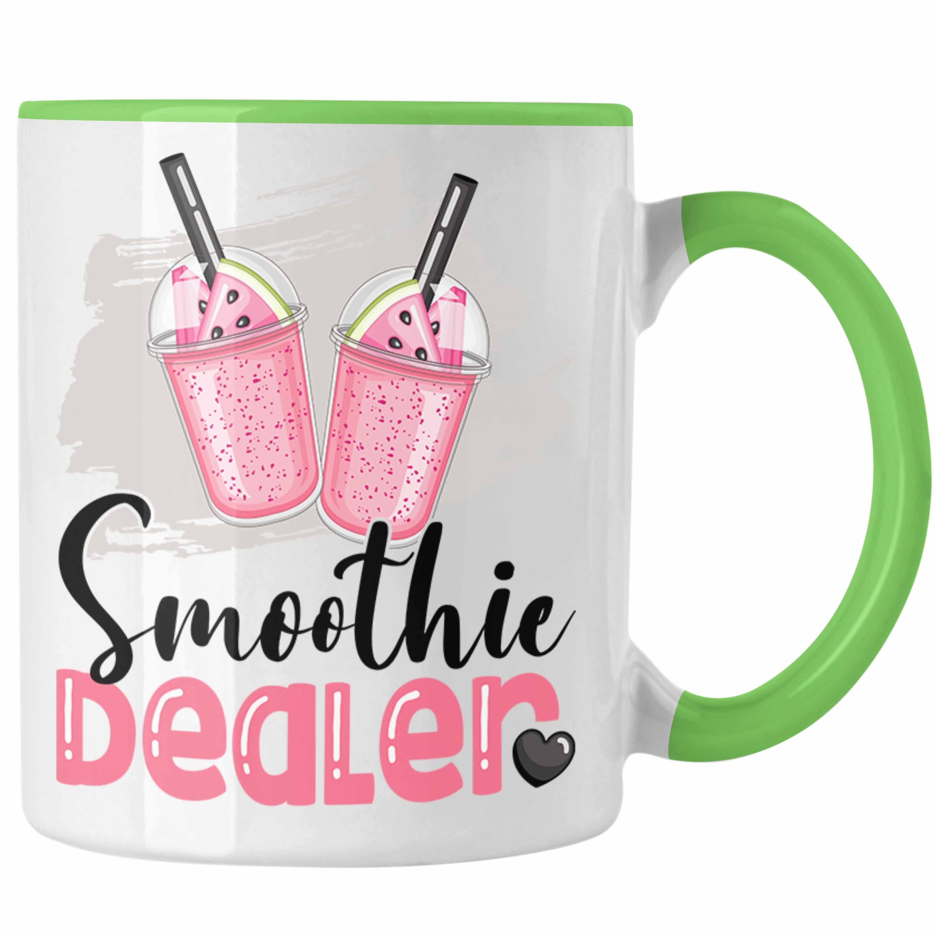 Trendation Tasse Smoothie Dealer Tasse Geschenk für Smoothieverkäufer Geburtstag Spruch Grün | Teetassen
