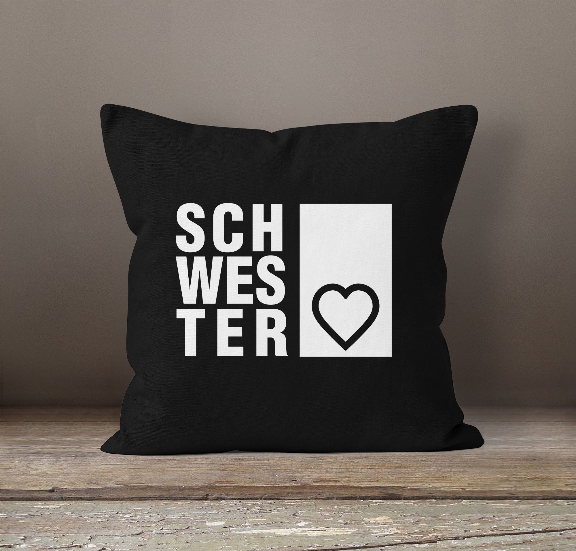 MoonWorks Dekokissen Kissenbezug Schwesterherz Schwester Geschenk Geburtsta günstig online kaufen