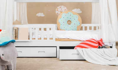 Alavya Home® Schubkasten SNOW (Set, 2 St., 2er-Set), aus massiver Kiefernholz auf Rollen für Kinderbett