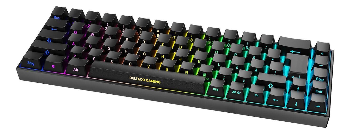 DELTACO Deltaco DK440R Gaming Tastatur kabellos, Schwarz Gaming-Tastatur