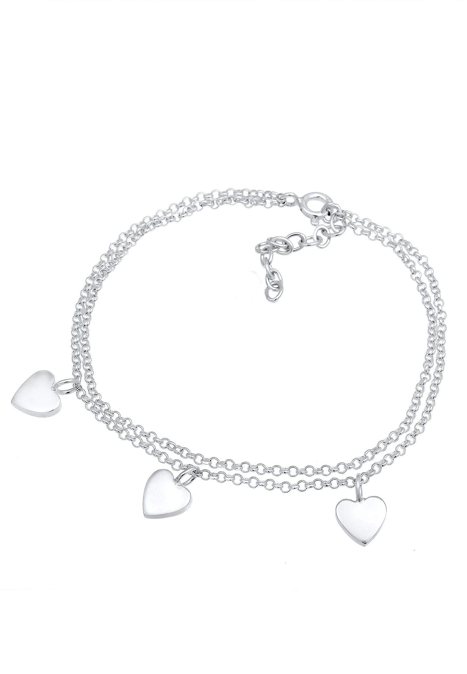 Herz Love Elli Layer Trio Symbol Silber Armband 925 Erbskette