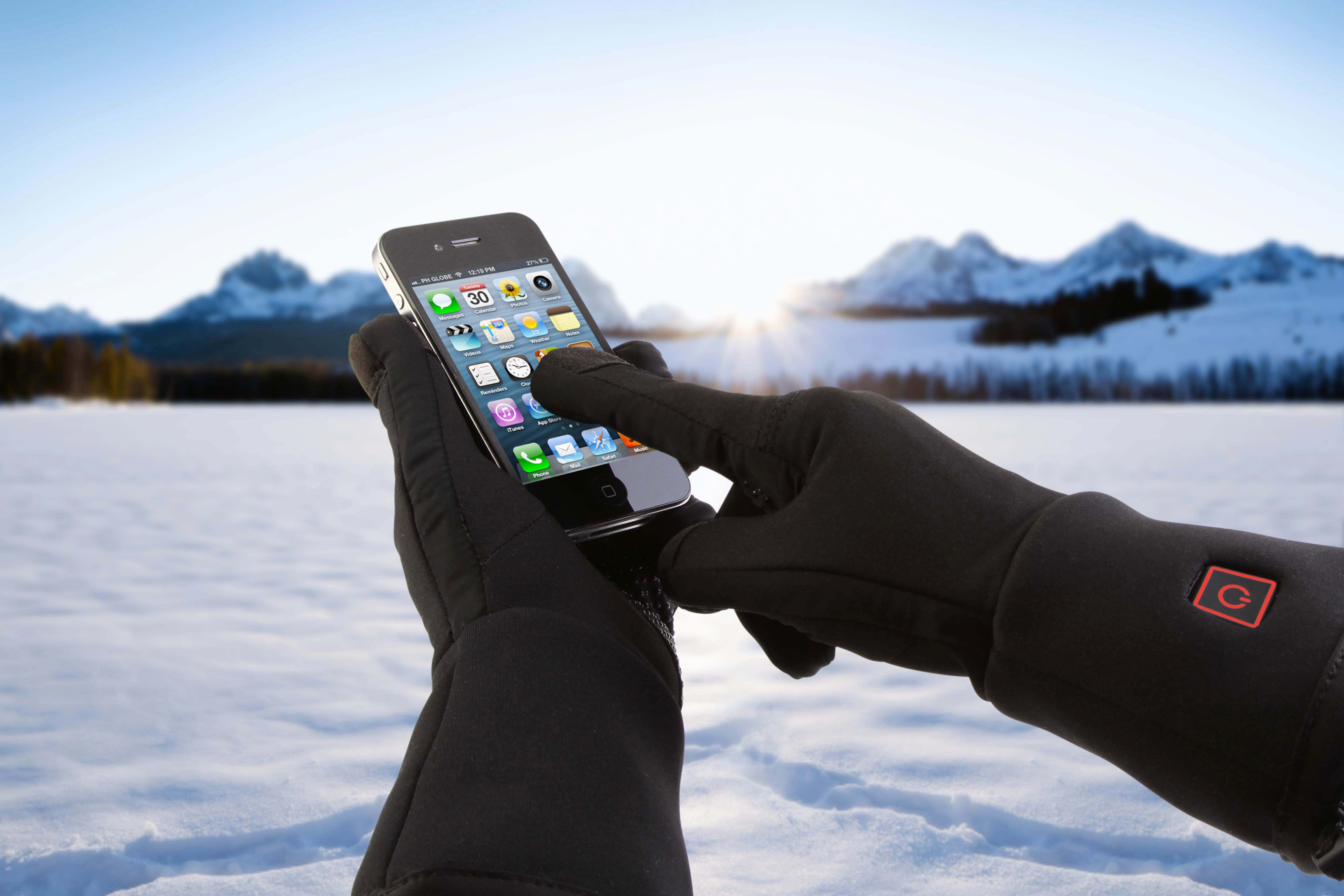 e4fun Unterziehhandschuhe Thermo Gloves Touch Screen - beheizte Handschuhe mit Touchscreen