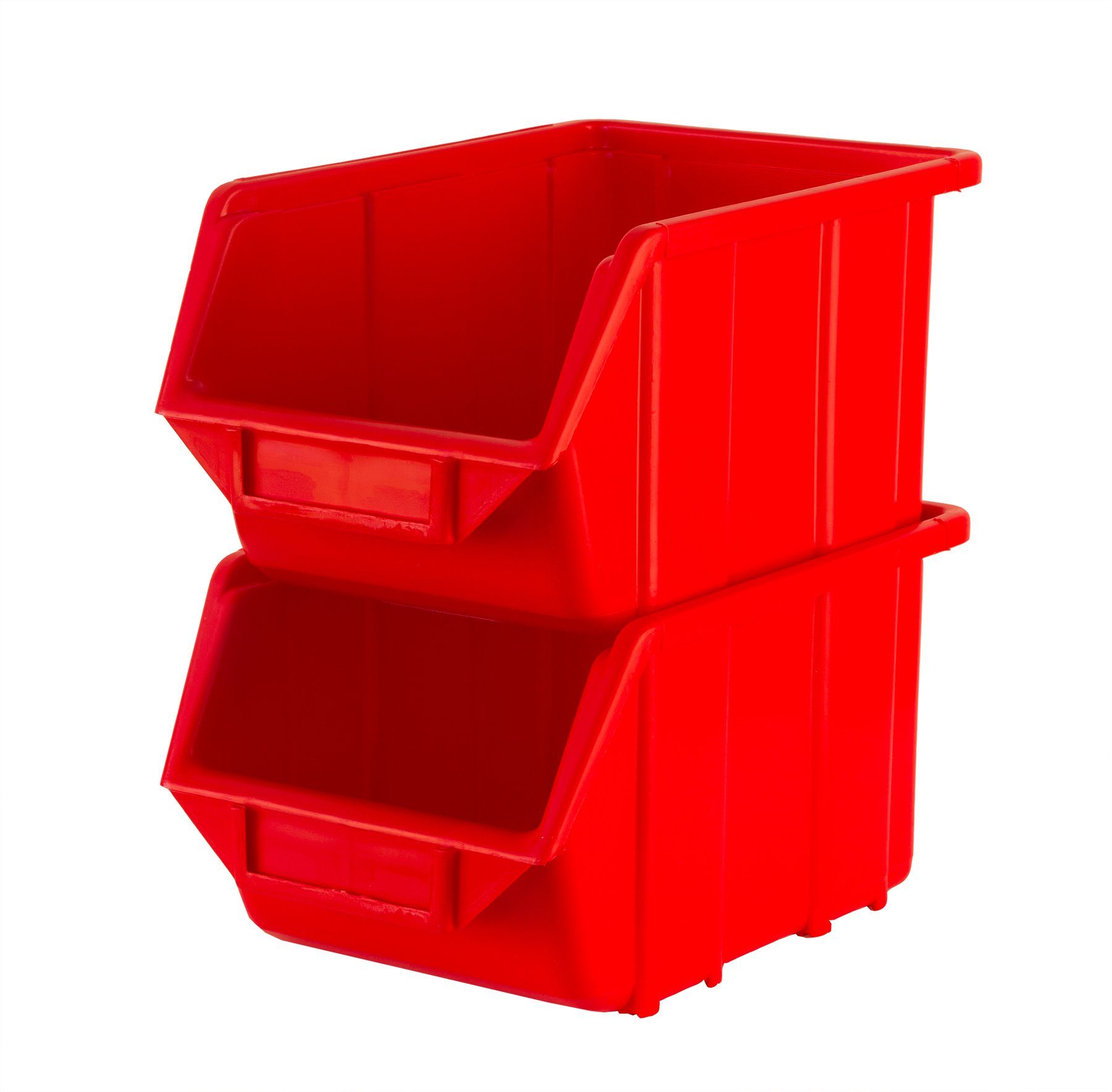 12 Sichtlagerkästen Rot Stapelboxen Set Sichtlagerbox Sichtkasten 155x240x125mm 