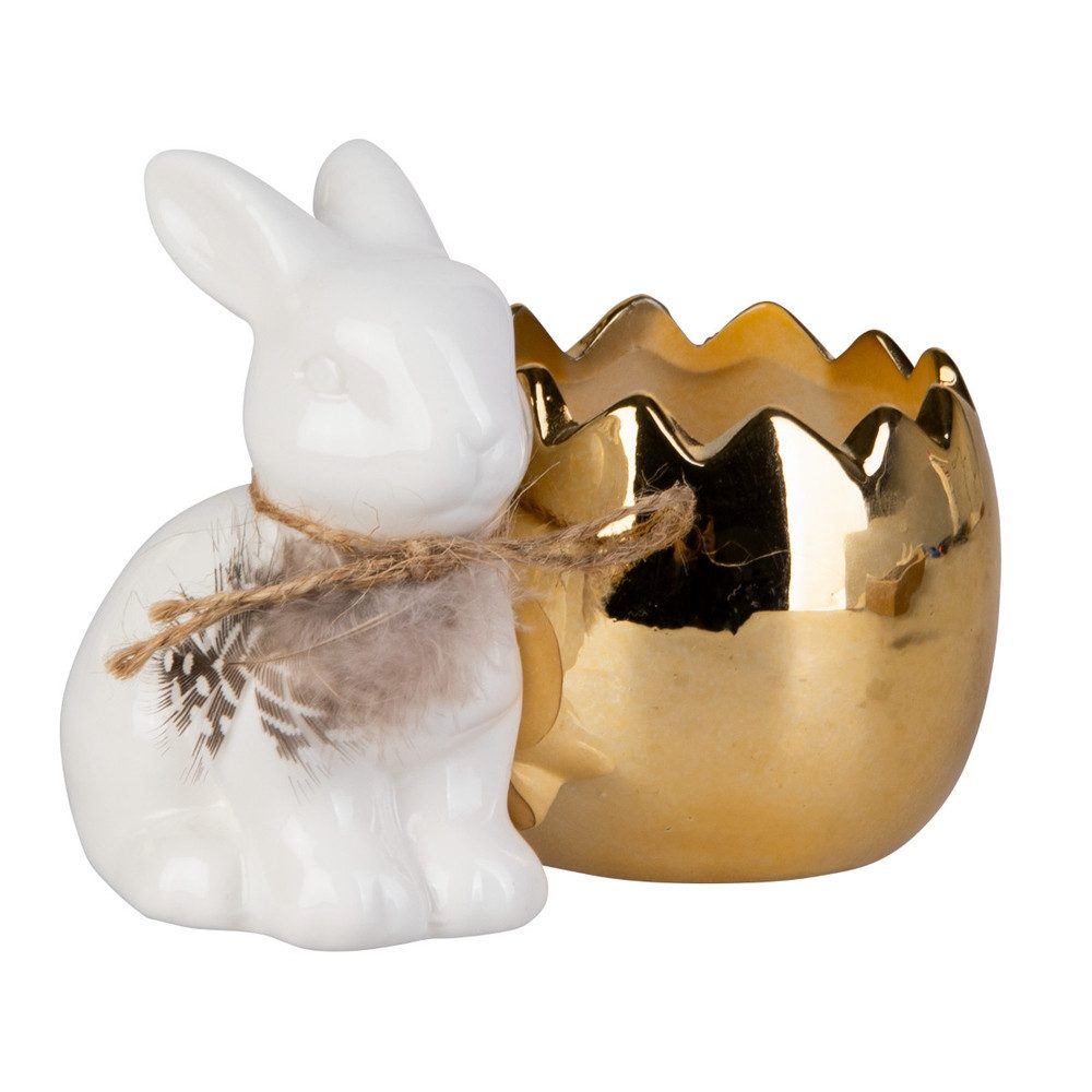 MICA Blumentopf Hase mit Eierschalentopf - ca. 12 x 8,5 x 9 cm