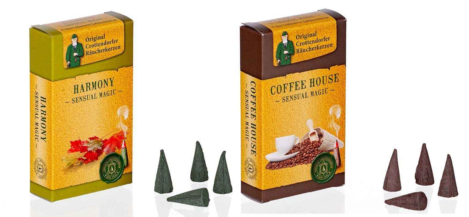 Crottendorfer Duftkerze 2er Set Coffee House / Harmony, Sensual Magic Räuch günstig online kaufen