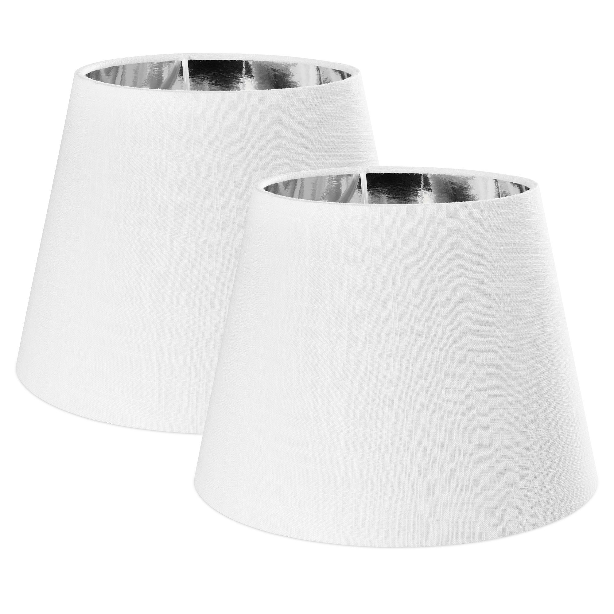 Lampenschirm 2x Lampenschirm Tischlampe E27 rund - 16,2x15,3x22cm - Set