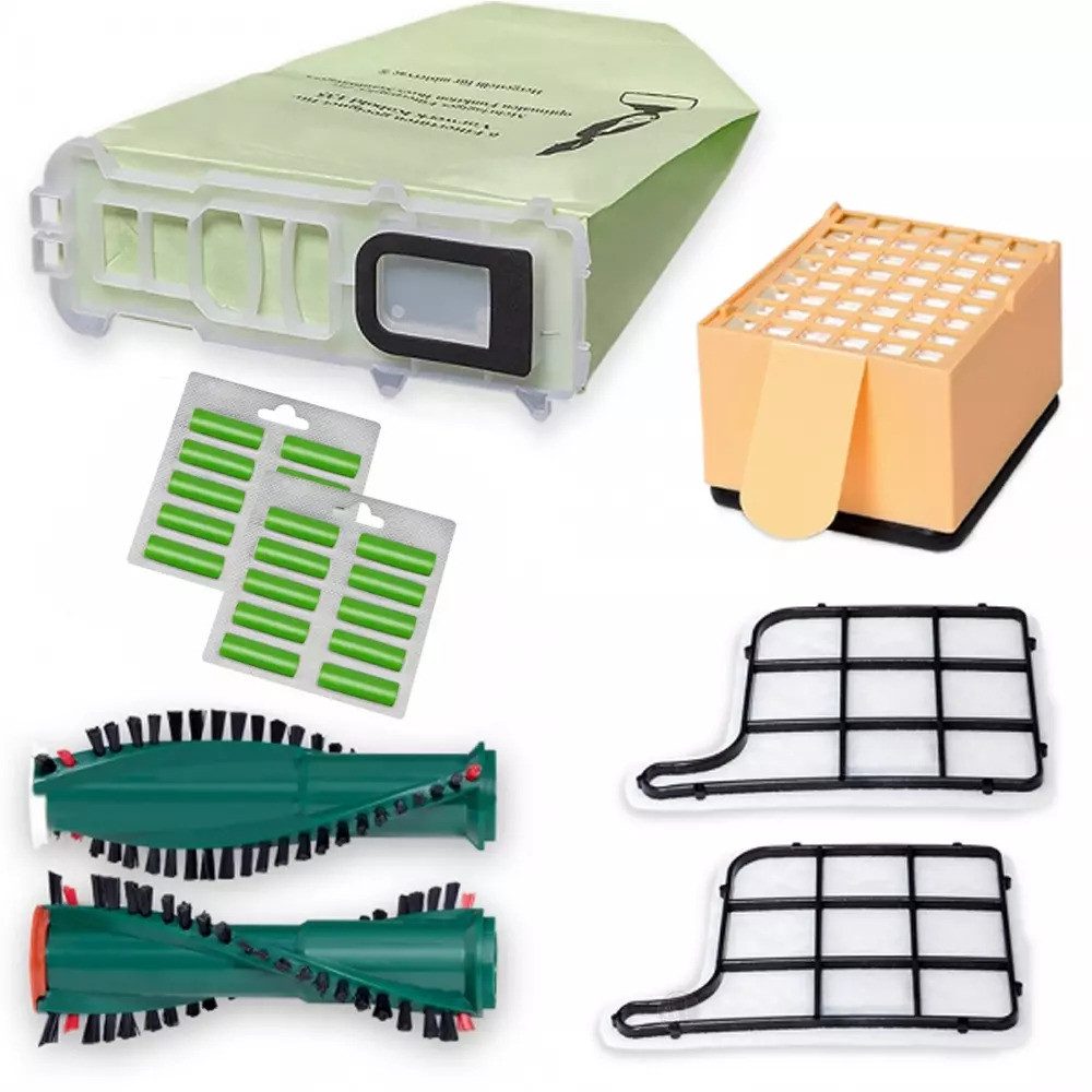 PRIMEBAG Staubsaugerbeutel 43 tlg. Sparset 18 Beutel Filter Bürsten Duft passt für Vorwerk VK 135