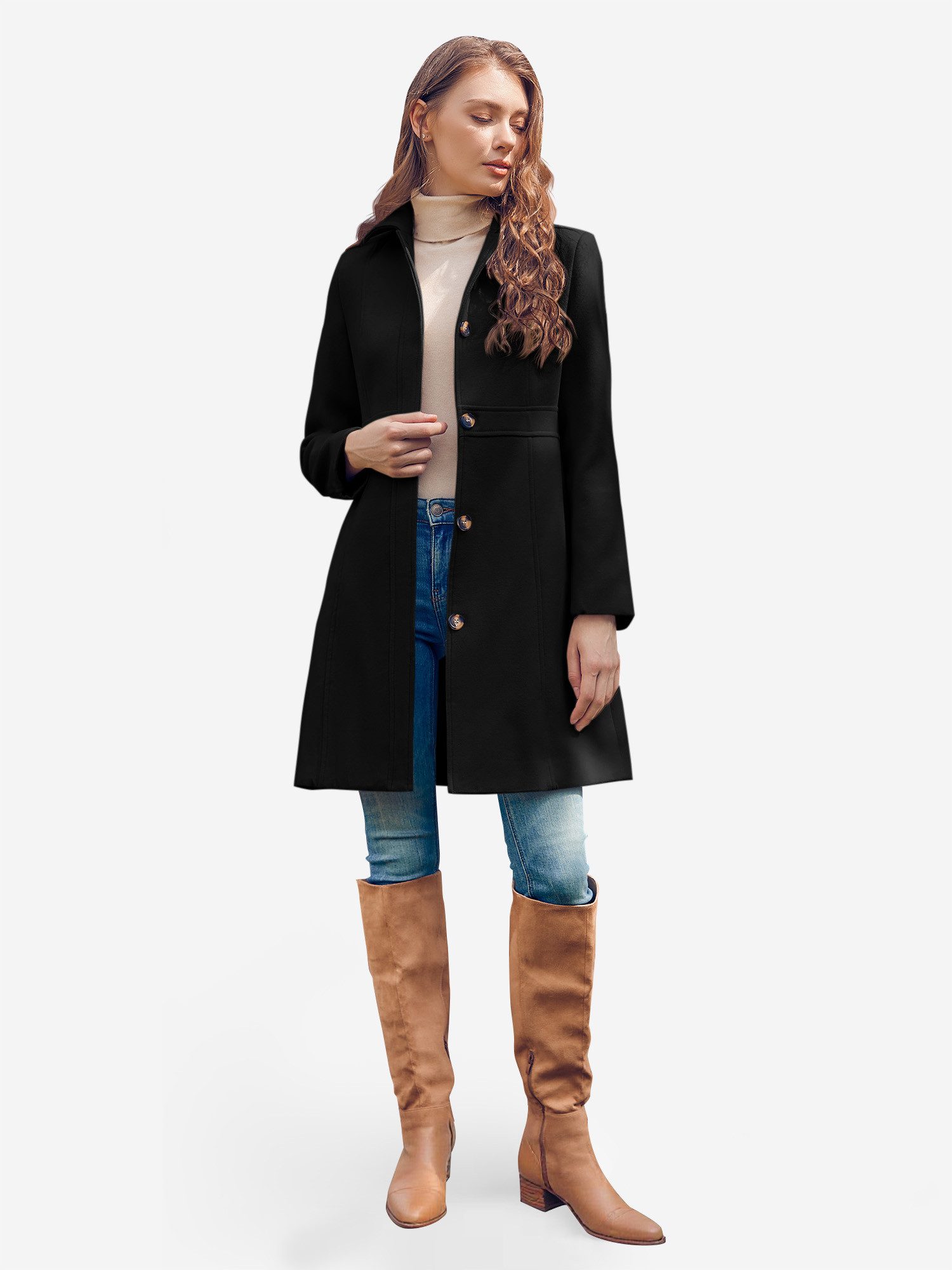 Imily Bela Langmantel Damen Einreihige Knöpfe Freizeitjacke (Packung, 1-tlg günstig online kaufen