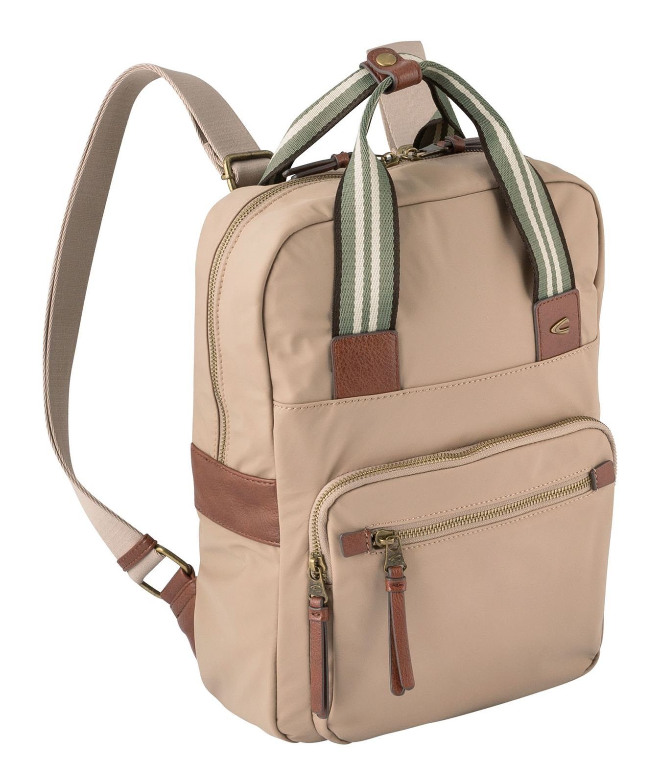 camel active Rucksack "Bari", aus hochwertigem matten Nylon mit gestreiftem günstig online kaufen