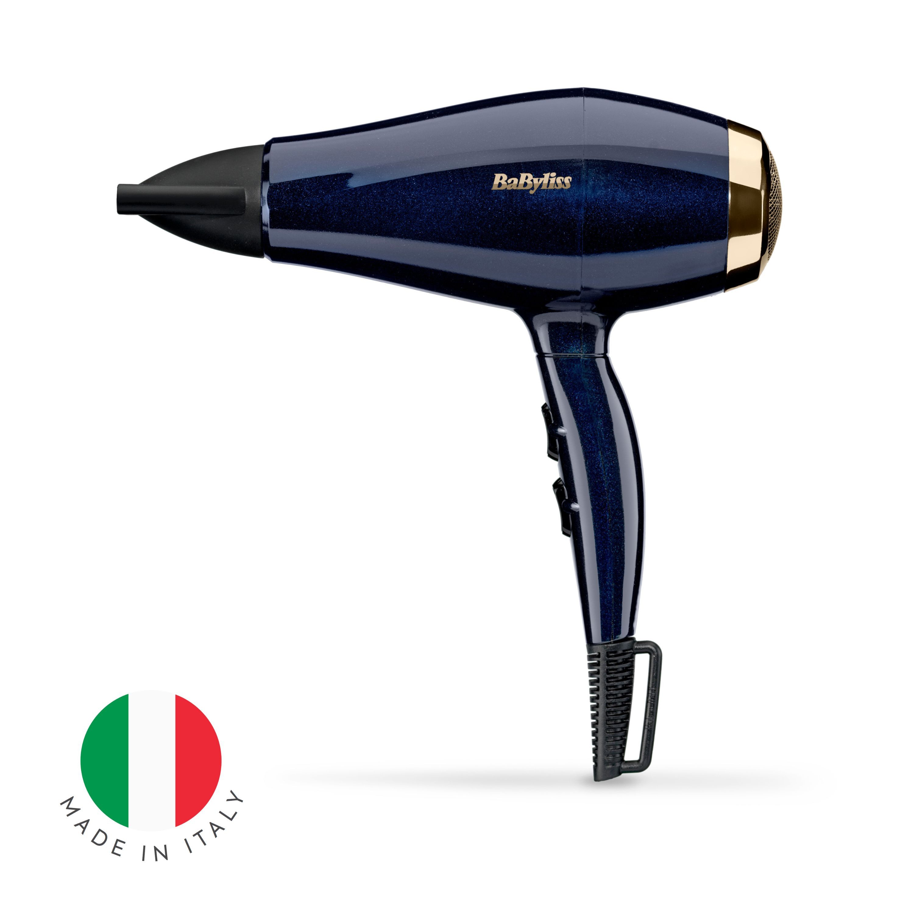 BaByliss Haartrockner BaByliss Black Onyx Haartrockner mit Ionen-Technologie, 5911E, 2100 W, 20 % schnelleres Trocknen, Föhn mit Aufsatz, besonders leicht